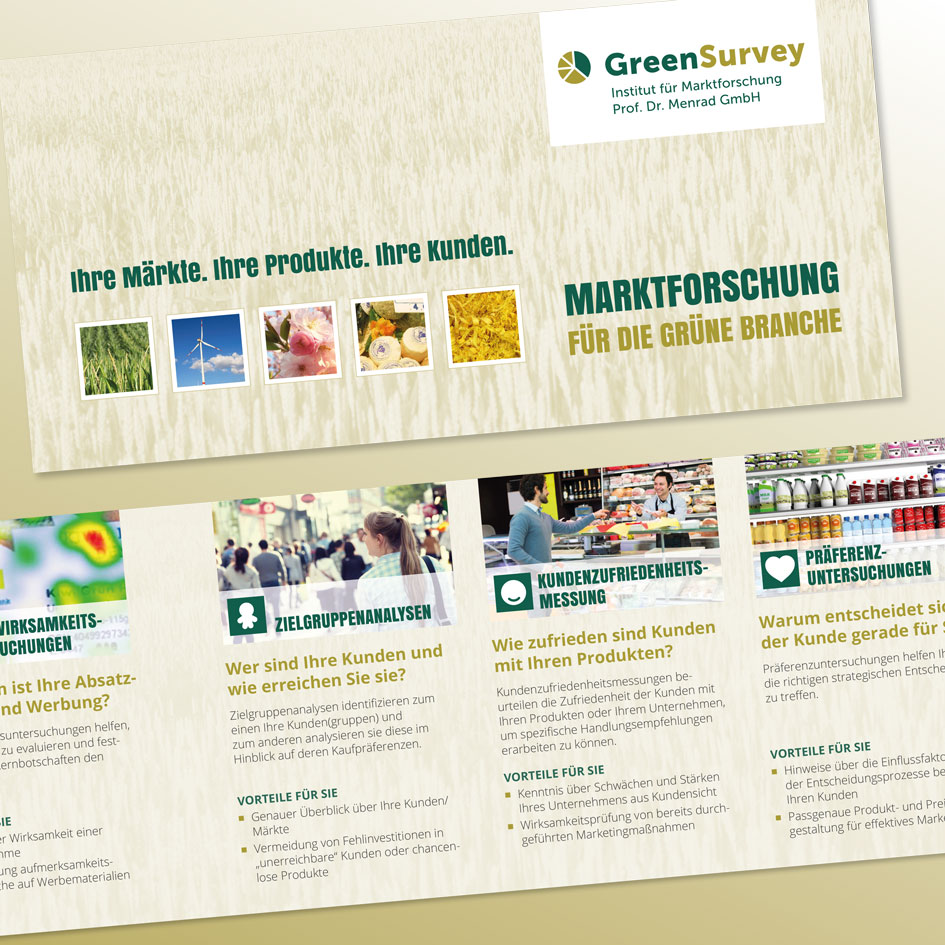 GreenSurvey, Flyerdesign, Geschäftsausstattung, © sonnensprosse, Anja Schmid